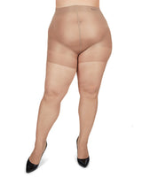 Plus Size Curvy Silky Sheer Control Top Pantyhose