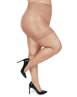 Plus Size Curvy Silky Sheer Control Top Pantyhose