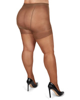 Plus Size Curvy Silky Sheer Control Top Pantyhose