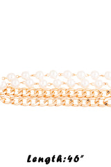 Layered Pearl Chain Belt