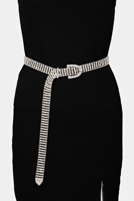 Rhinestone Studded Chain Belt