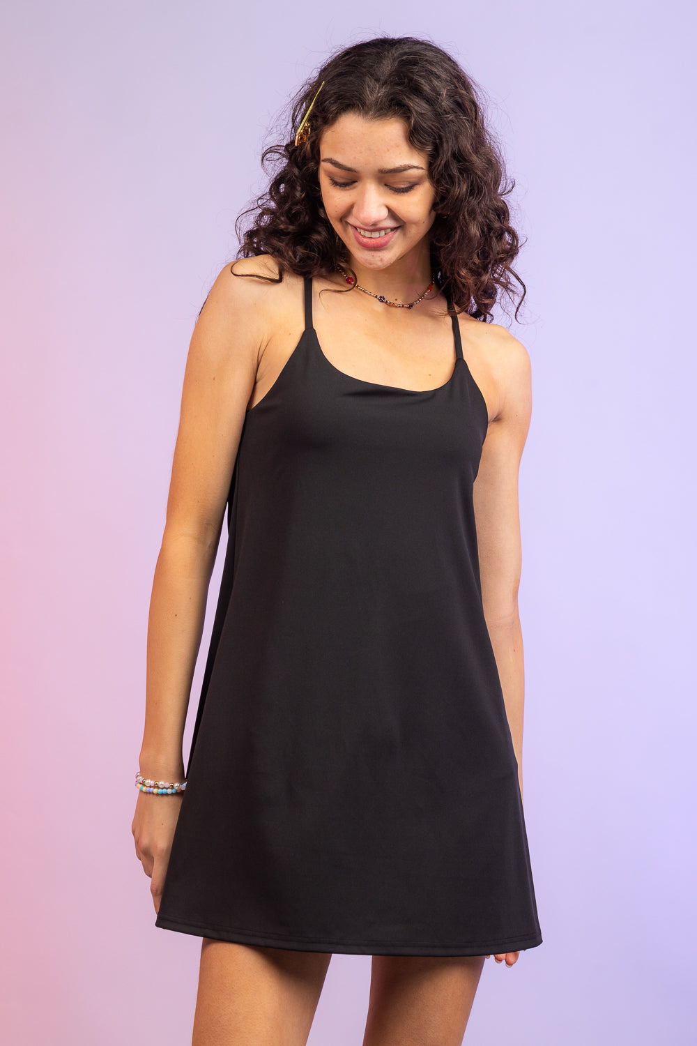 Sleeveless Active Tennis Dress with Unitard Liner