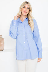 Oversized Solid Hi Low Shirt