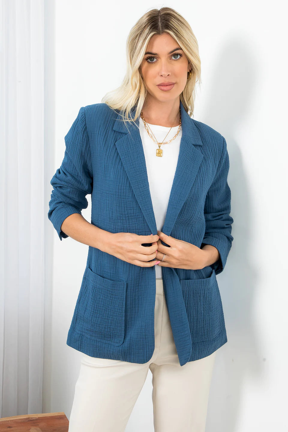 Fully Lined Cotton Blazer