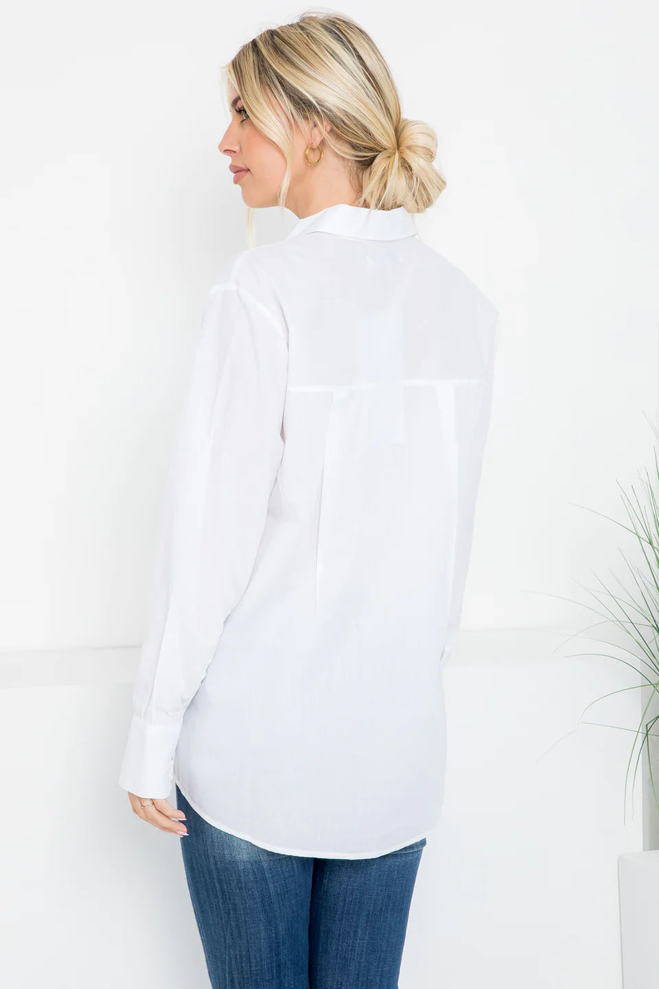 Oversized Solid Hi Low Shirt