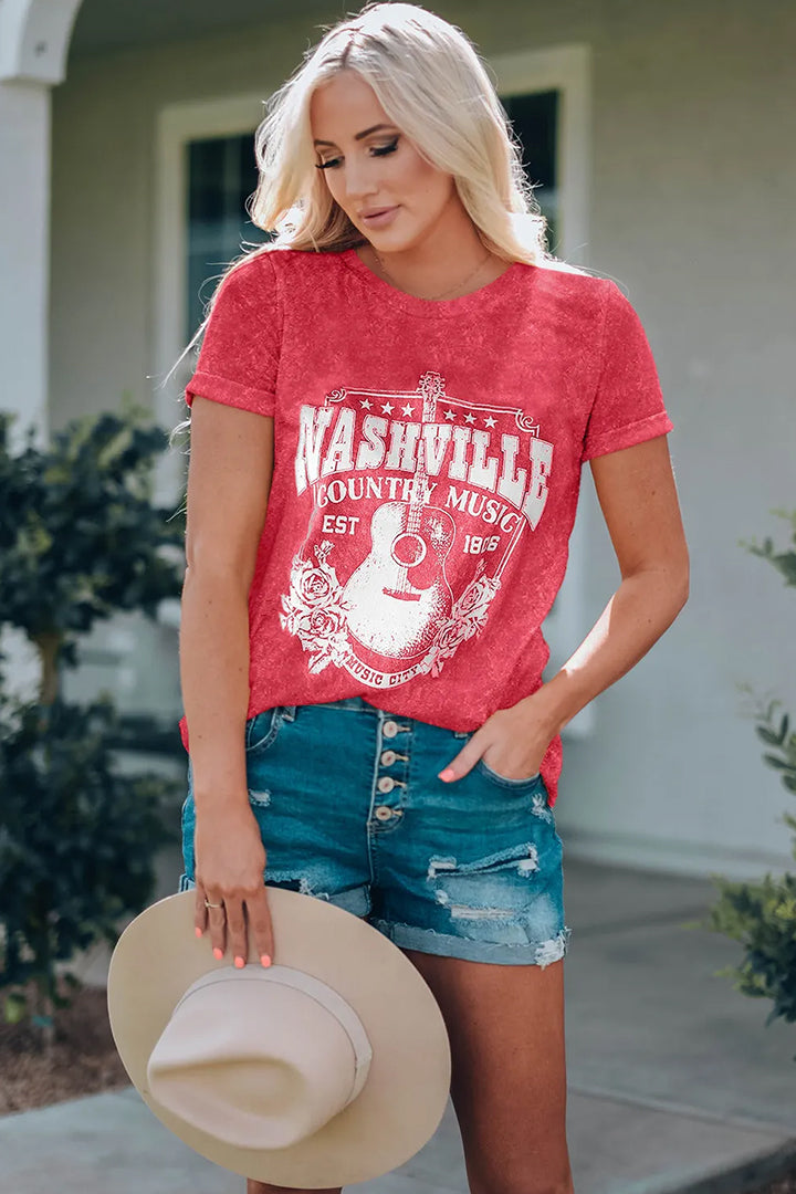 Nashville Music City Graphic Mineral Washed Tee