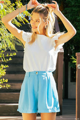 Soft Linen Effect Basic Shorts