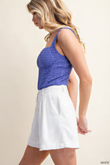 Soft Linen Effect Basic Shorts