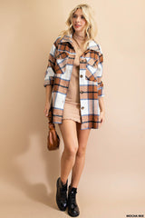 Brushed Plaid Button Down Flannel Shirt