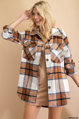 Brushed Plaid Button Down Flannel Shirt