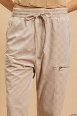 Checker Velvet Burnout Jogger Pants