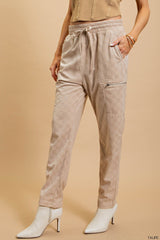 Checker Velvet Burnout Jogger Pants