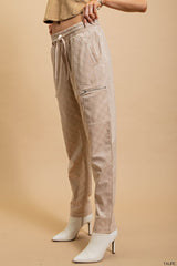 Checker Velvet Burnout Jogger Pants