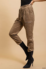 Checker Velvet Burnout Jogger Pants