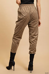 Checker Velvet Burnout Jogger Pants