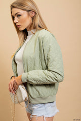 Wave Quilt Bomber Jacket