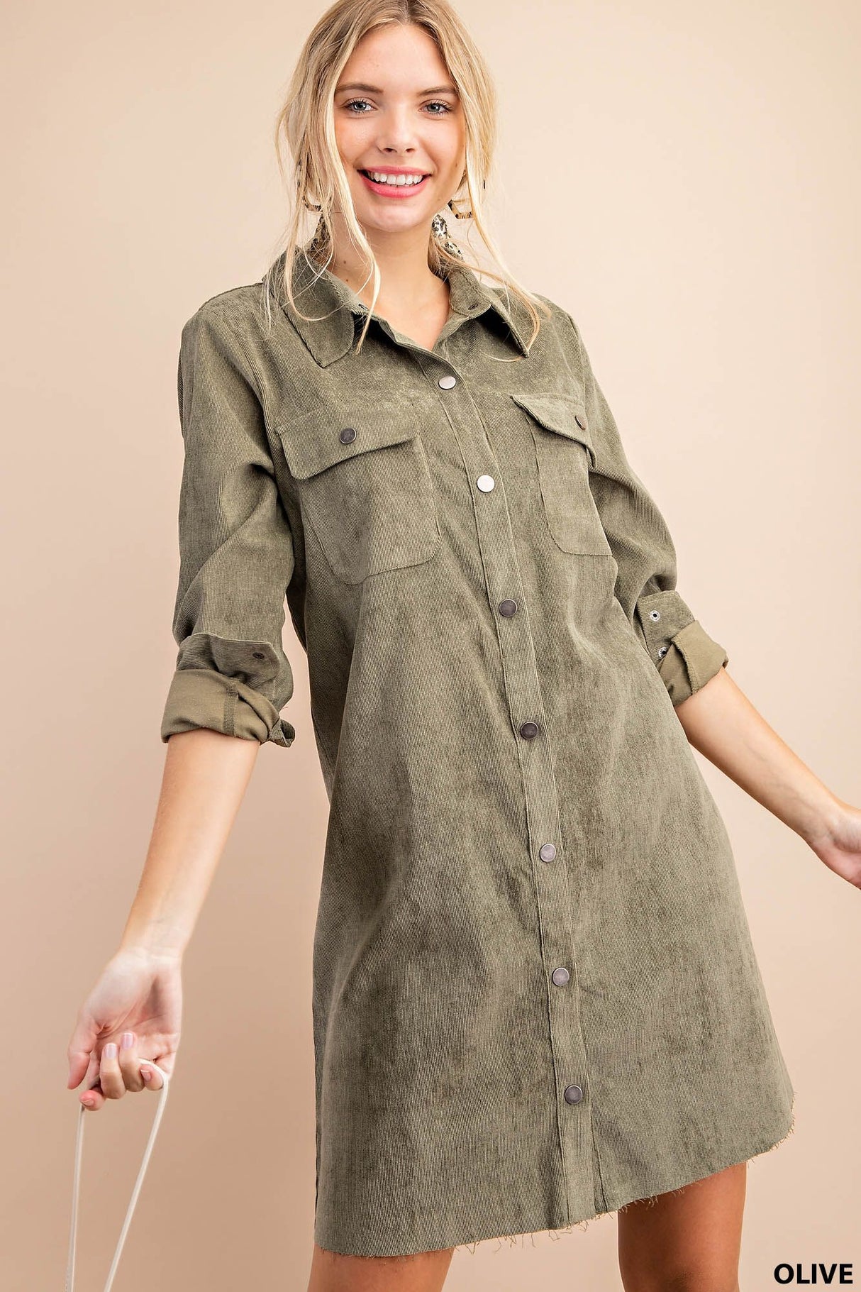 Corduroy Shirt Dress