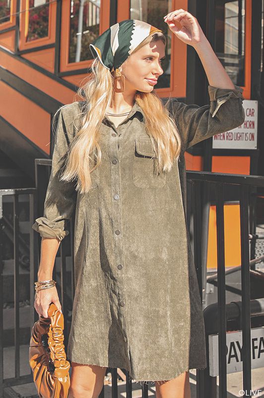 Corduroy Shirt Dress