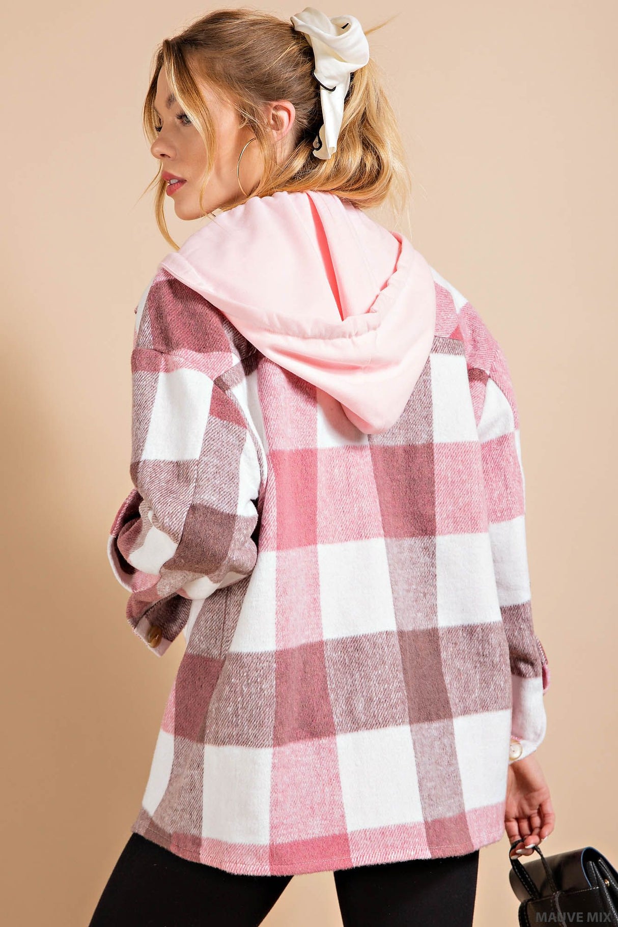 Hooded Plaid Flannel Jacket