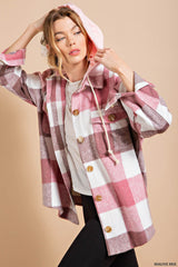 Hooded Plaid Flannel Jacket