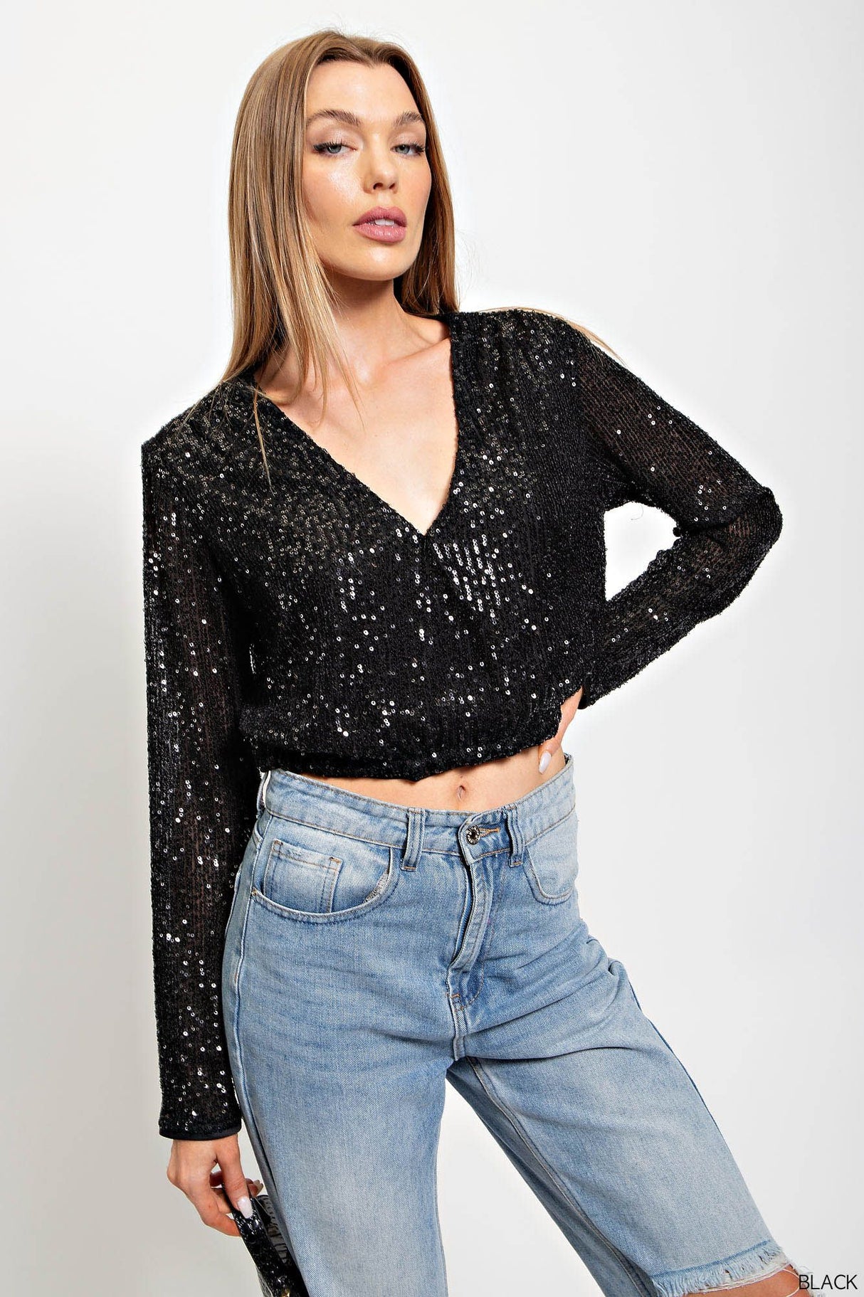 Lined Sequins Top