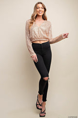 Lined Sequins Top