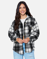 Black & White Soft Long Flannel Top