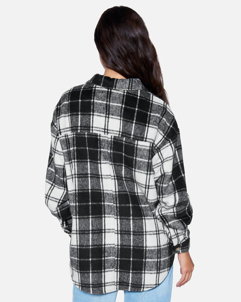 Black & White Soft Long Flannel Top