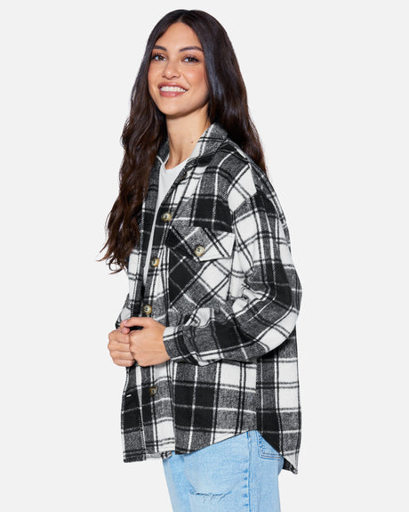 Black & White Soft Long Flannel Top