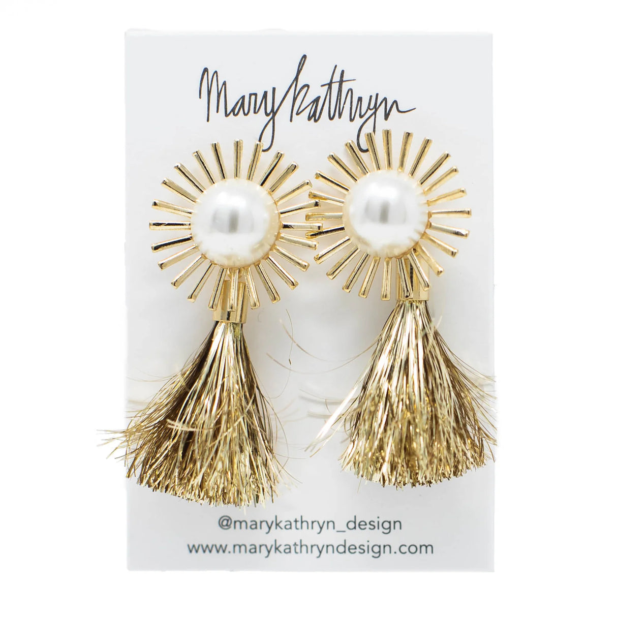 Metallic Starburst Tassle Earrings