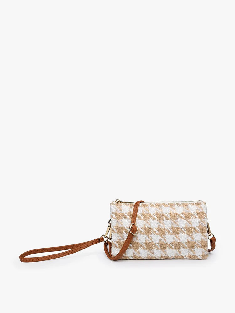 Riley Houndstooth Crossbody Bag