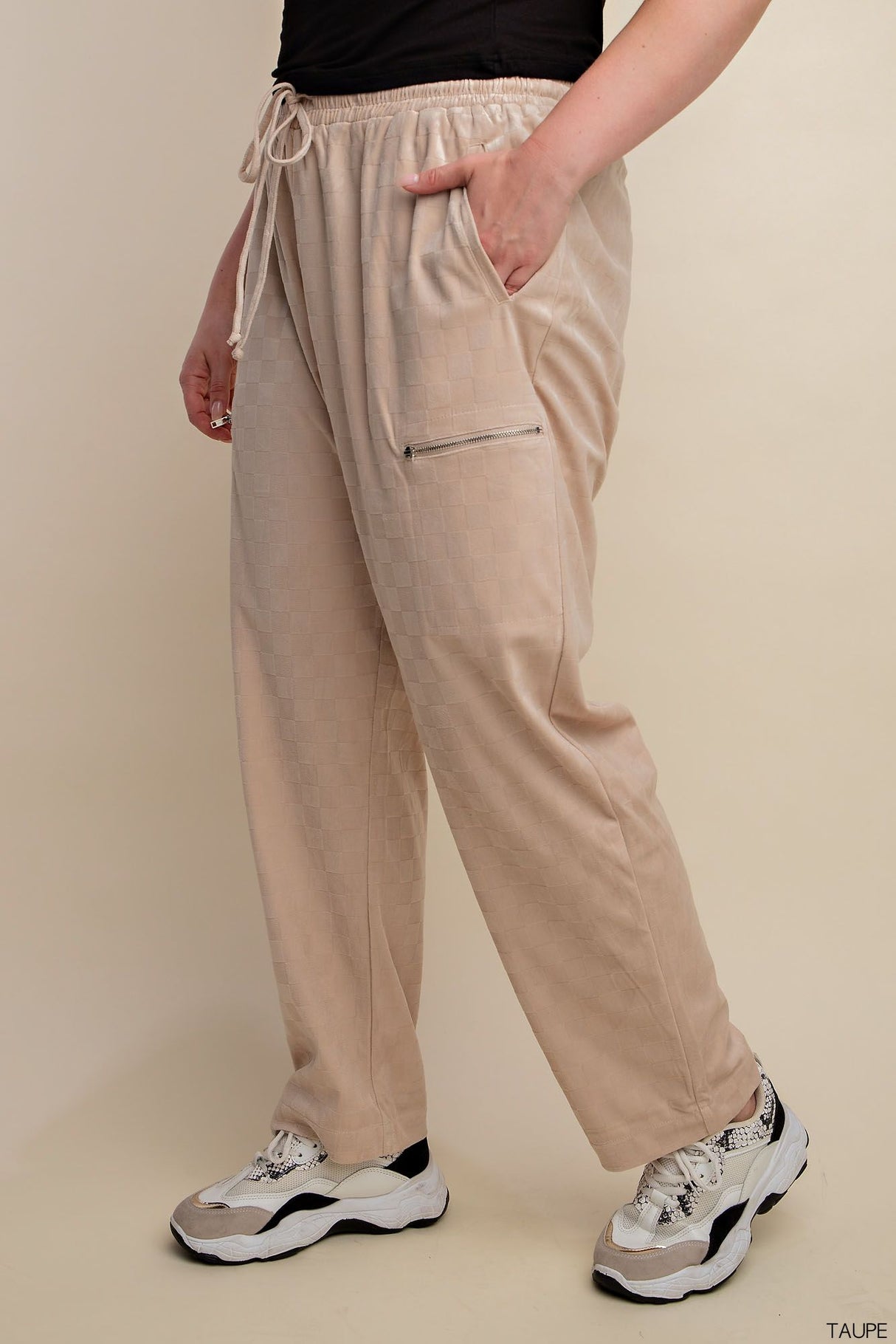 Checker Velvet Burnout Jogger Pants