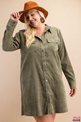 Corduroy Shirt Dress