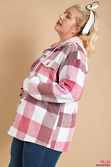 Hooded Plaid Flannel Jacket