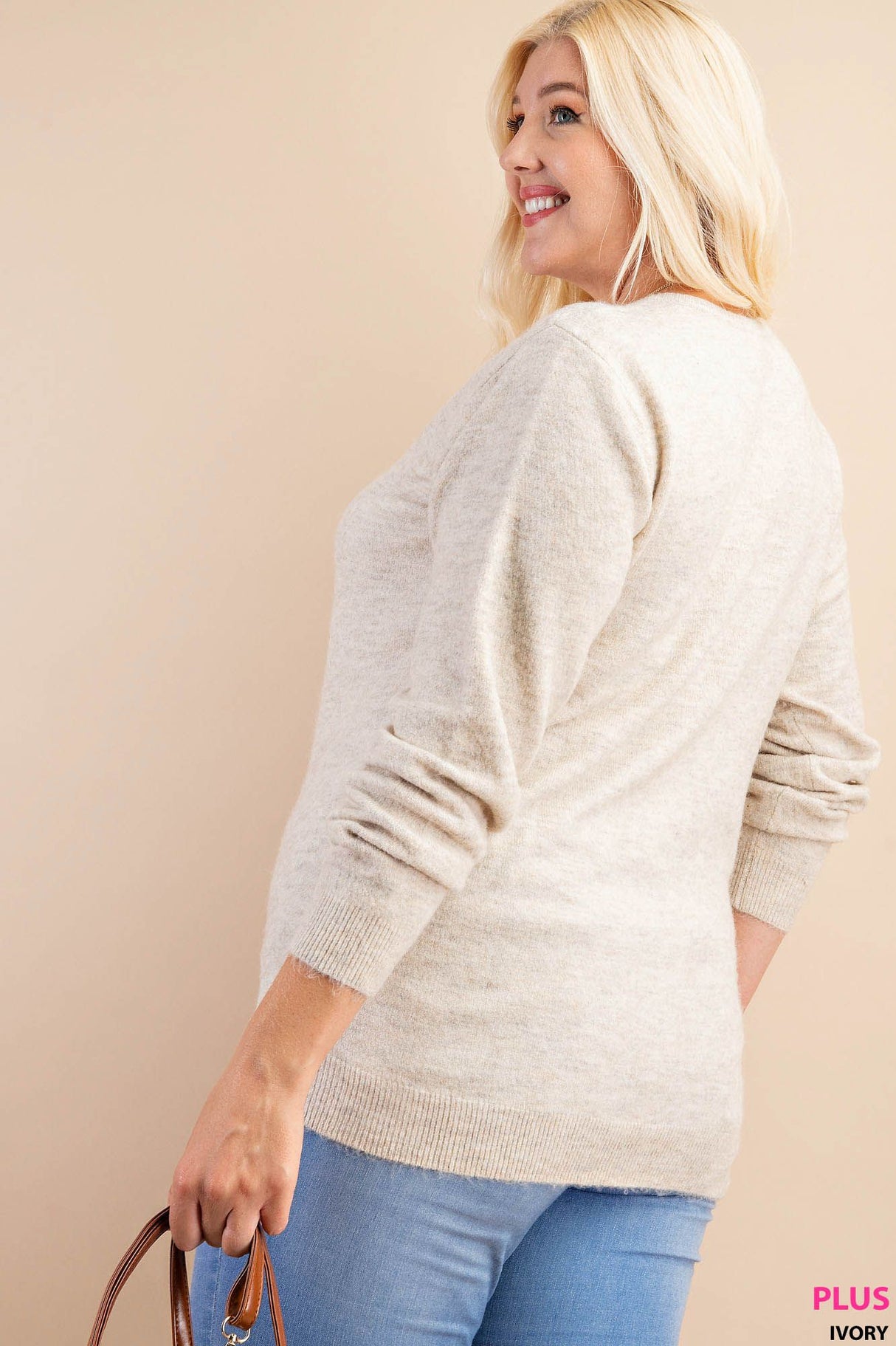 Round Neck Soft Feel Long Sweater