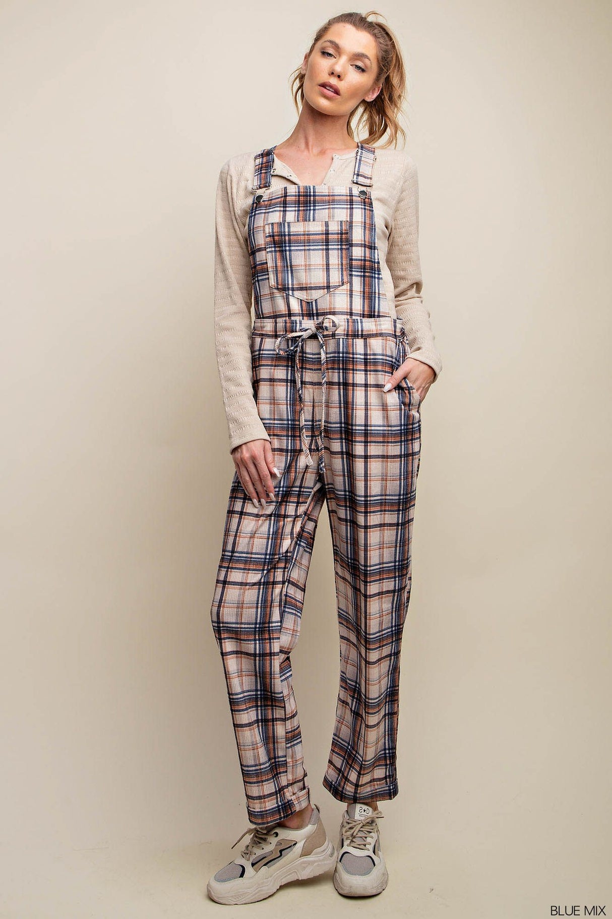 Plaid Suspender Overalls Jumpsuit