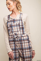 Plaid Suspender Overalls Jumpsuit