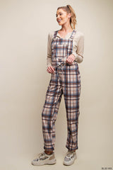 Plaid Suspender Overalls Jumpsuit