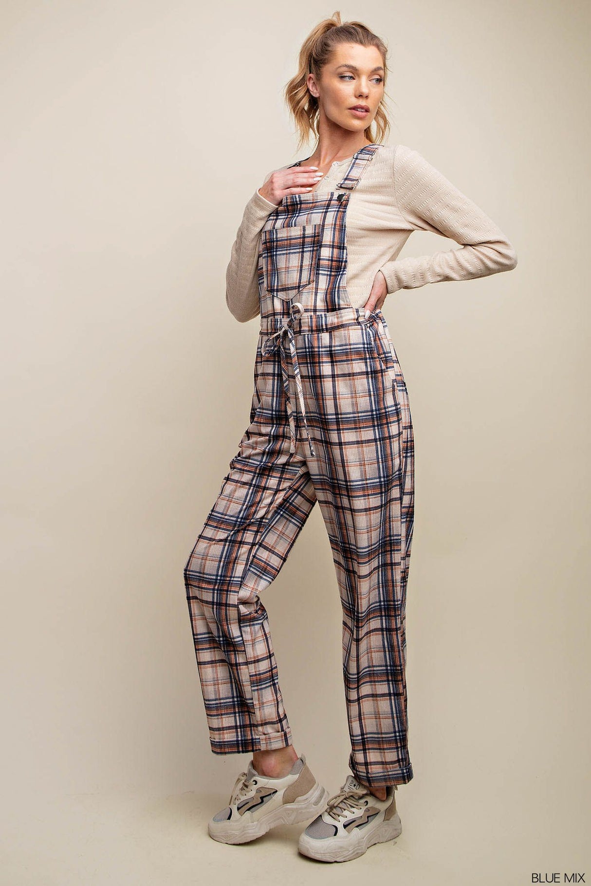 Plaid Suspender Overalls Jumpsuit