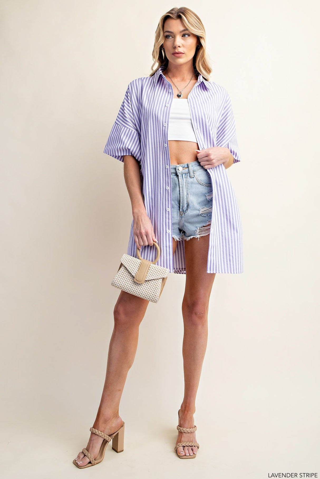 Oversized Button Down Shirt Dress