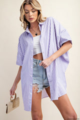 Oversized Button Down Shirt Dress