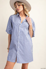 Oversized Button Down Shirt Dress