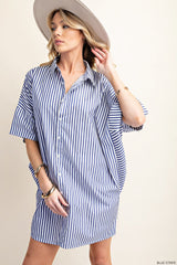 Oversized Button Down Shirt Dress