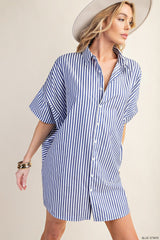 Oversized Button Down Shirt Dress