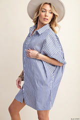 Oversized Button Down Shirt Dress