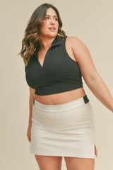 Collar Cropped Tank Top