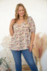 Floral Printed Woven Peplum Top