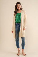 Knit Cardigan With High Side Slit Detail