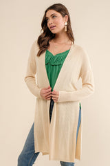 Knit Cardigan With High Side Slit Detail