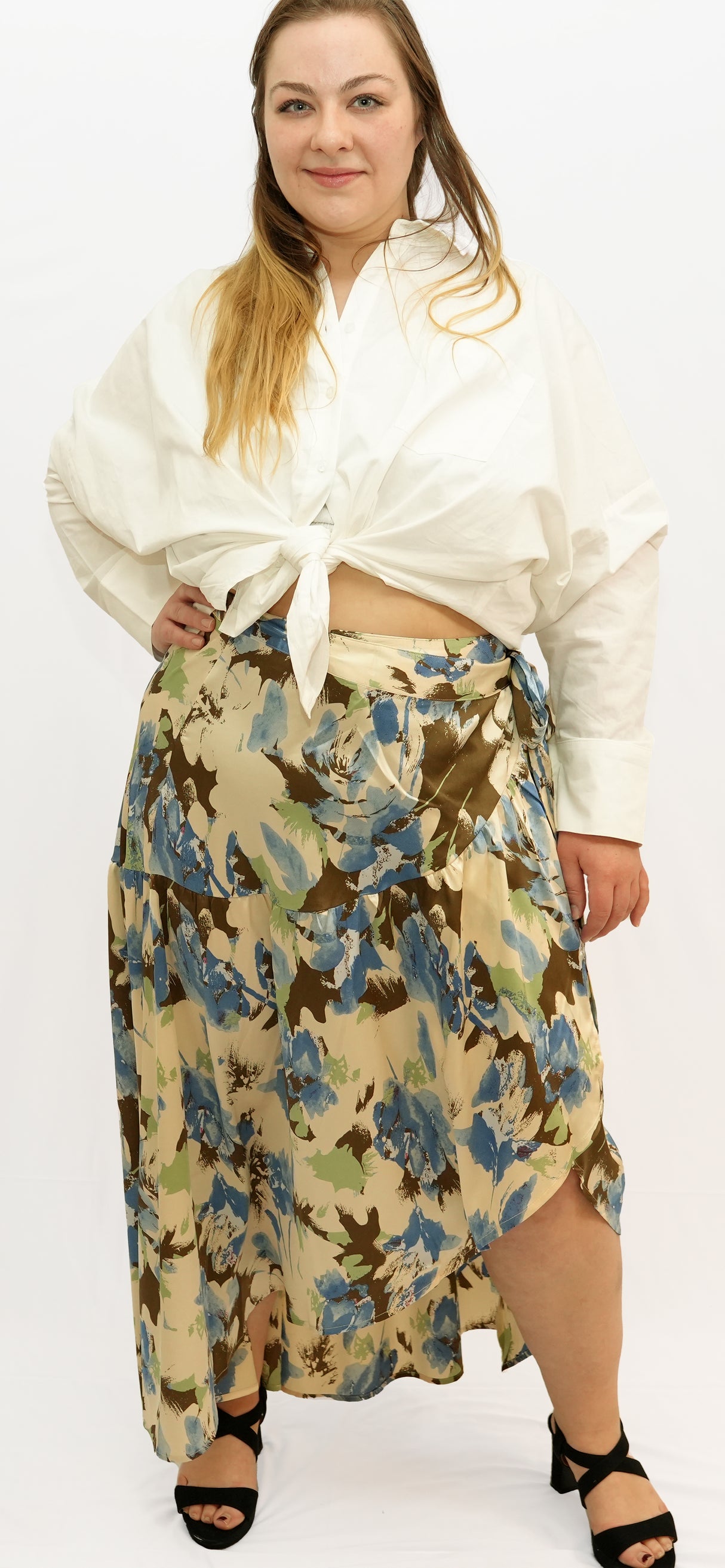 Overlap High-Low Skirts